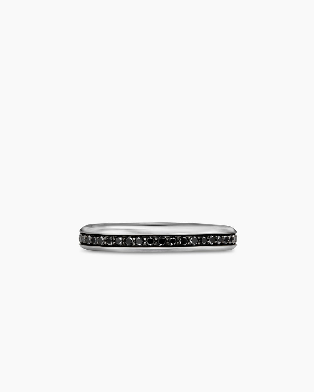 Mens Beveled Band Ring in 18K White Gold, 3.5mm