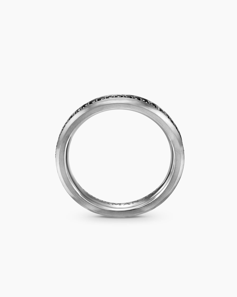 Mens Beveled Band Ring in 18K White Gold, 3.5mm