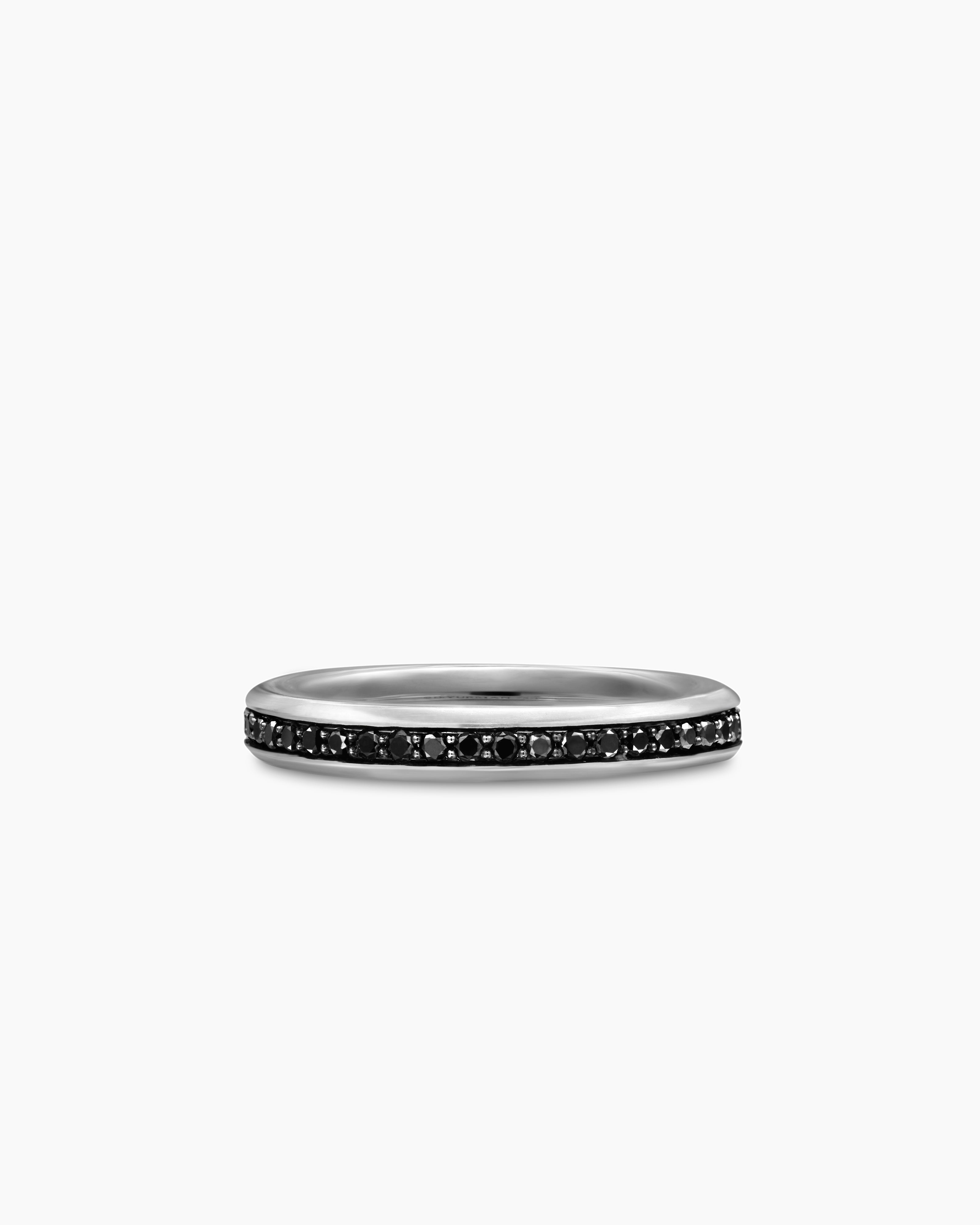 Mens Beveled Band Ring in 18K White Gold, 3.5mm