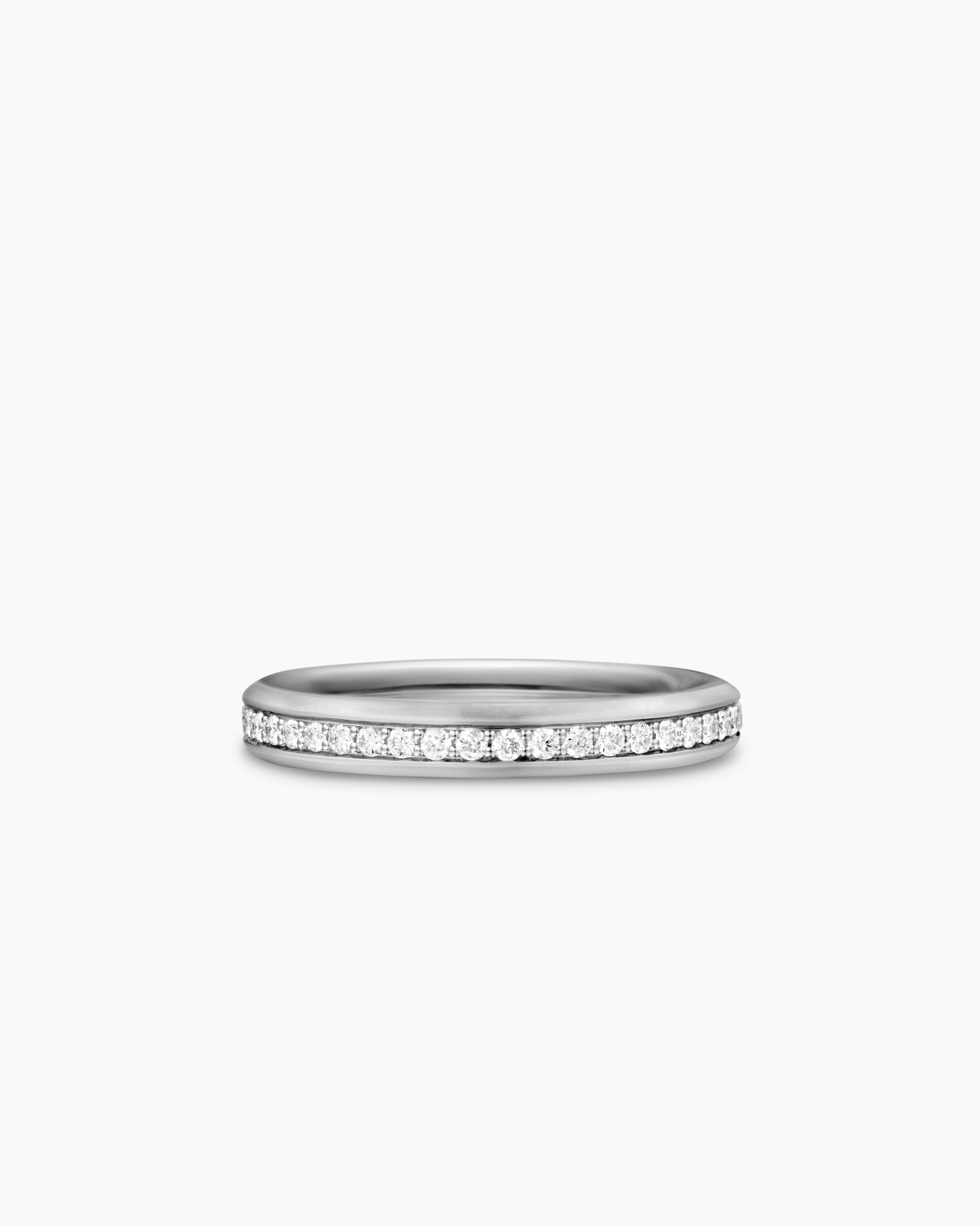 Mens Beveled Band Ring in 18K White Gold, 3.5mm