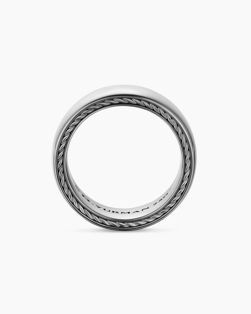 Mens Streamline® Band Ring in 18K White Gold, 8mm
