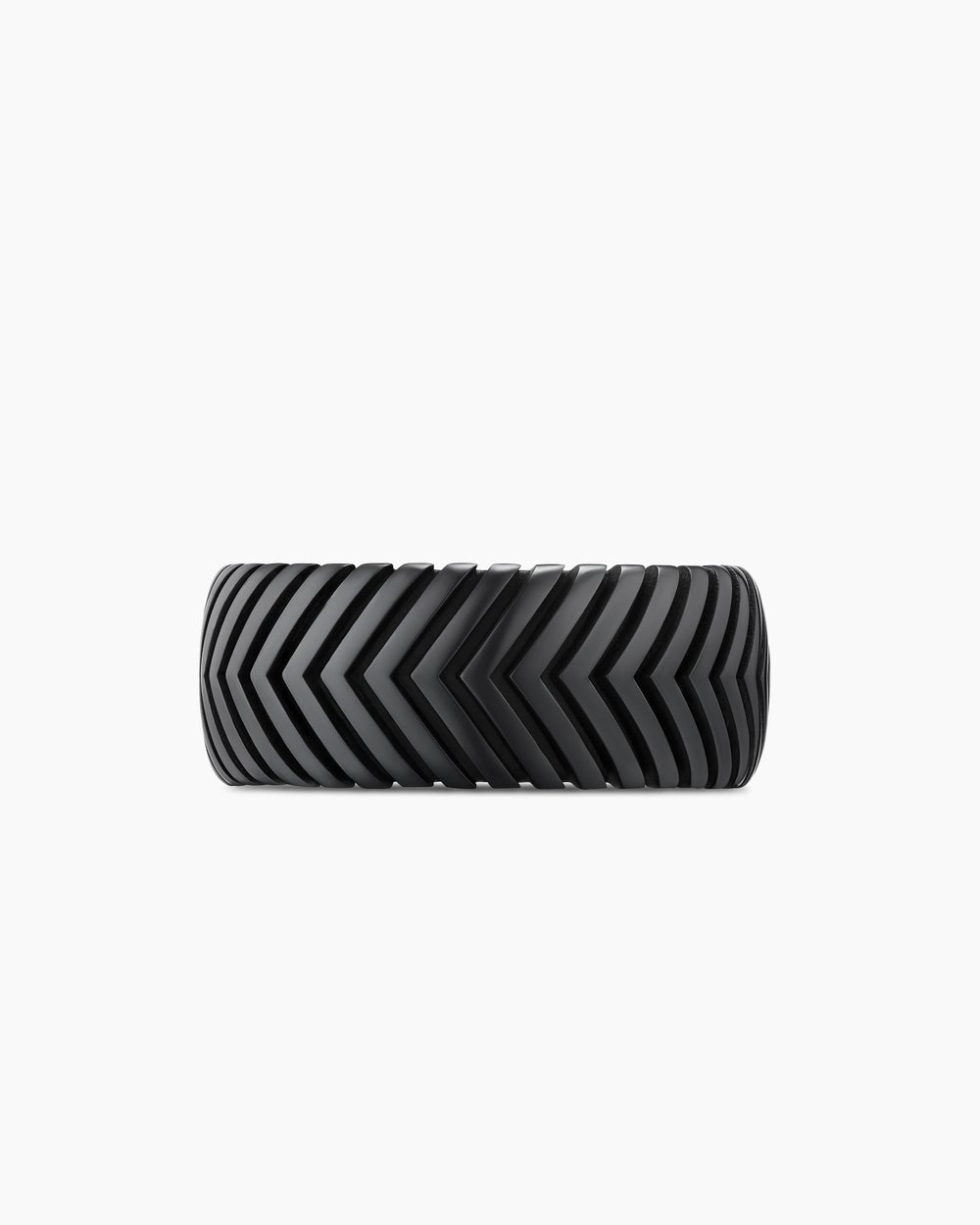 Mens Chevron Band Ring in Black Titanium, 10mm