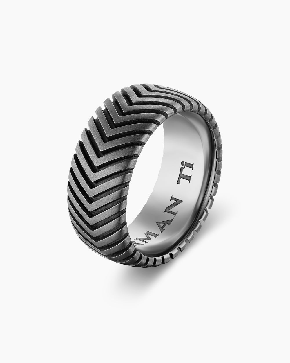 Anneau Chevron en titane anthracite, 10 mm hommes