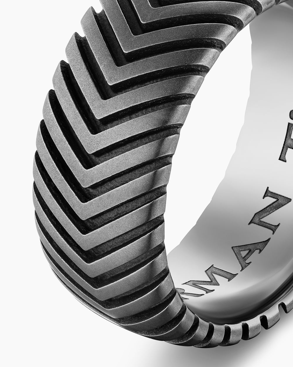 Anneau Chevron en titane anthracite, 10 mm hommes