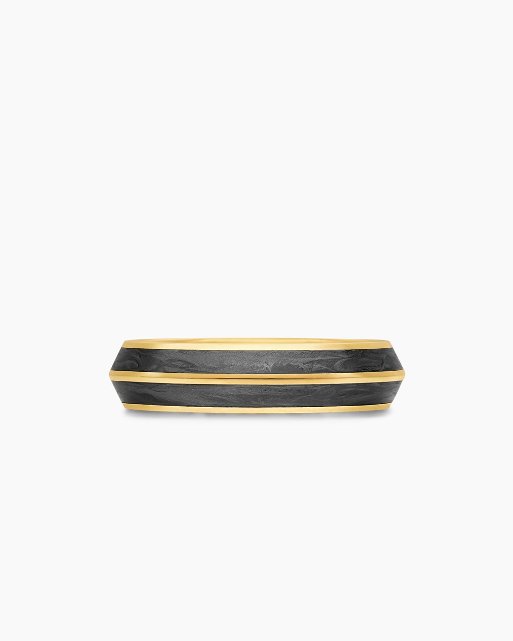 Mens Knife Edge Band Ring in 18ct Yellow Gold, 6mm
