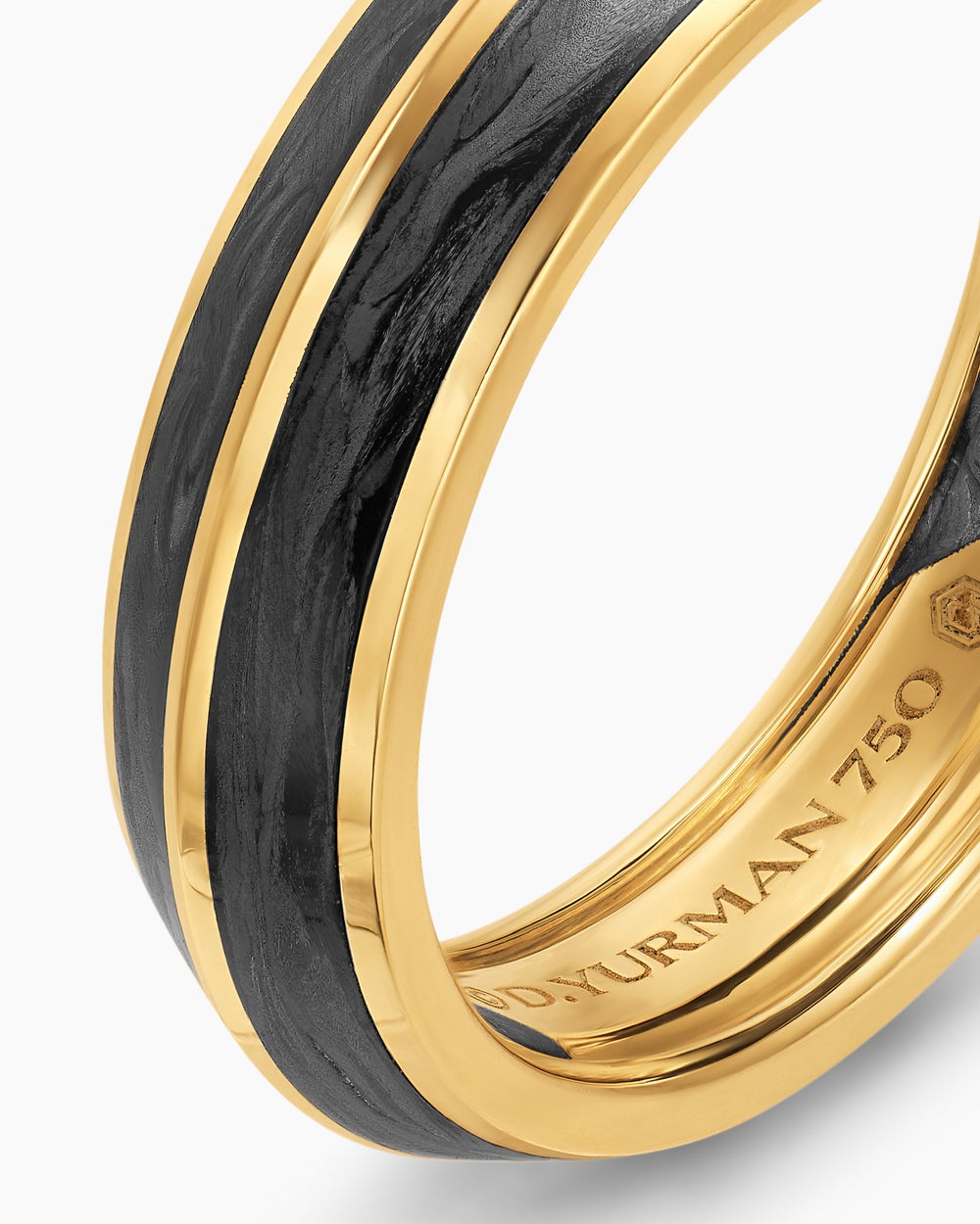 Mens Knife Edge Band Ring in 18ct Yellow Gold, 6mm
