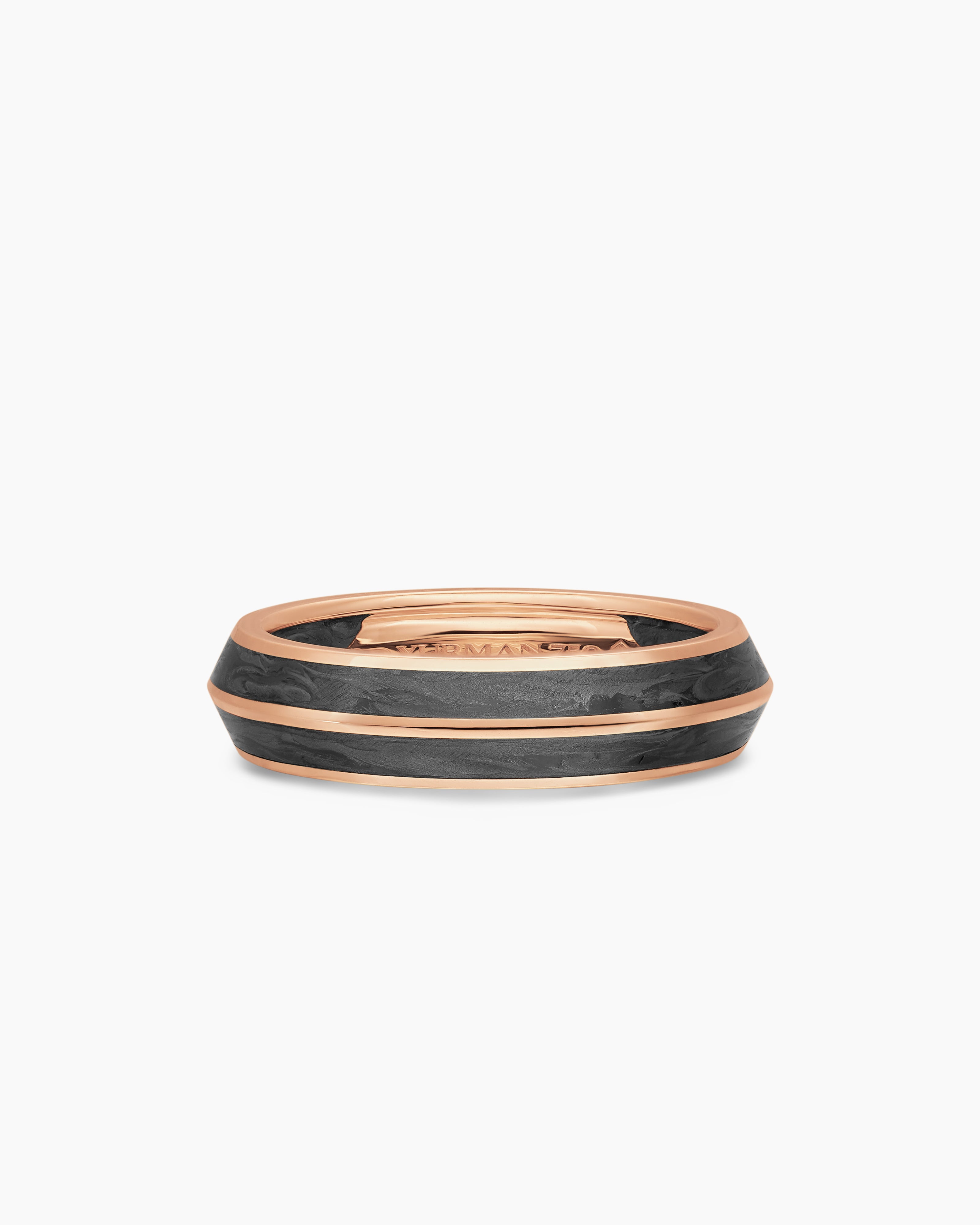 Mens Knife Edge Band Ring in 18K Rose Gold, 6mm