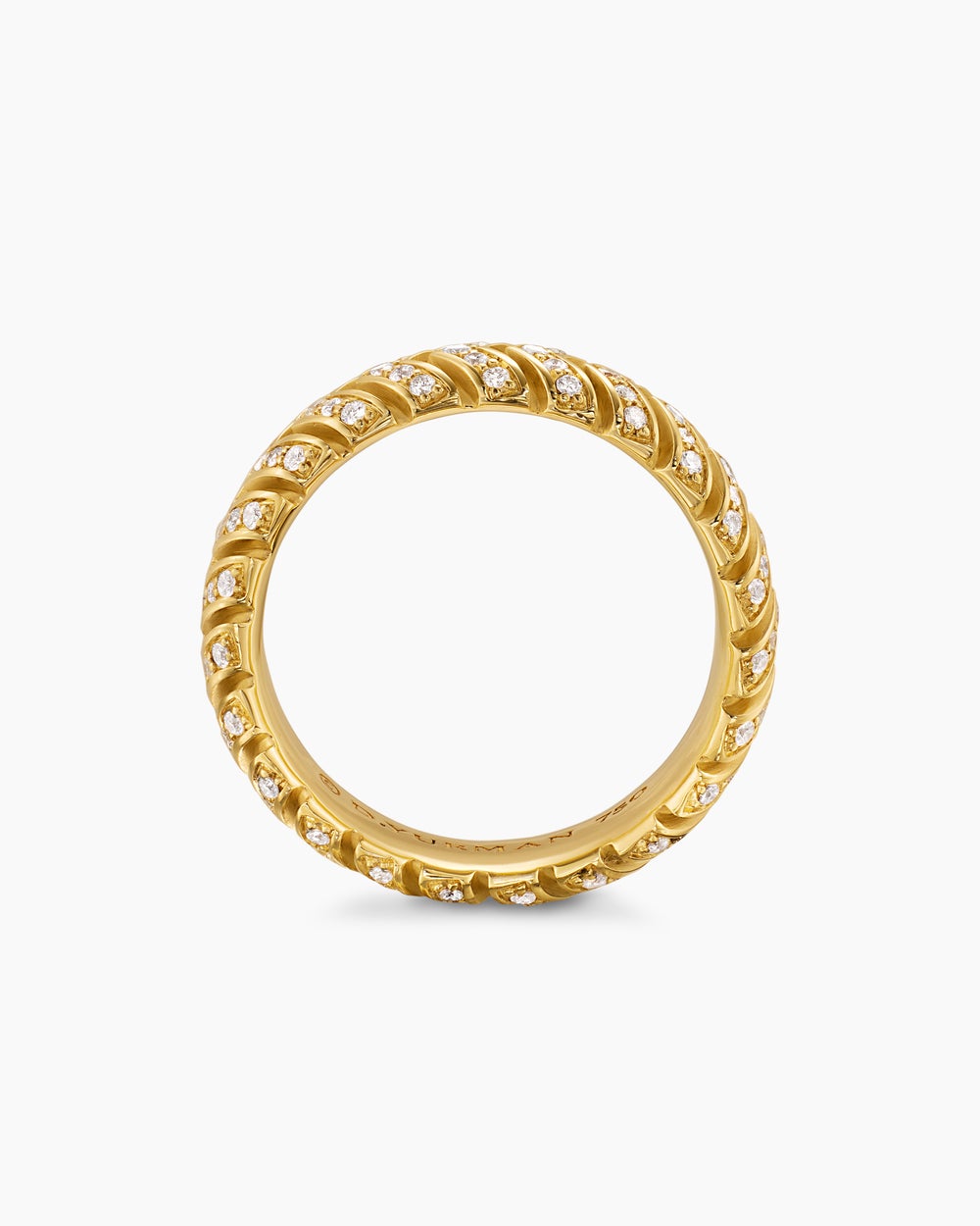 Mens Chevron Band Ring in 18K Yellow Gold, 6mm