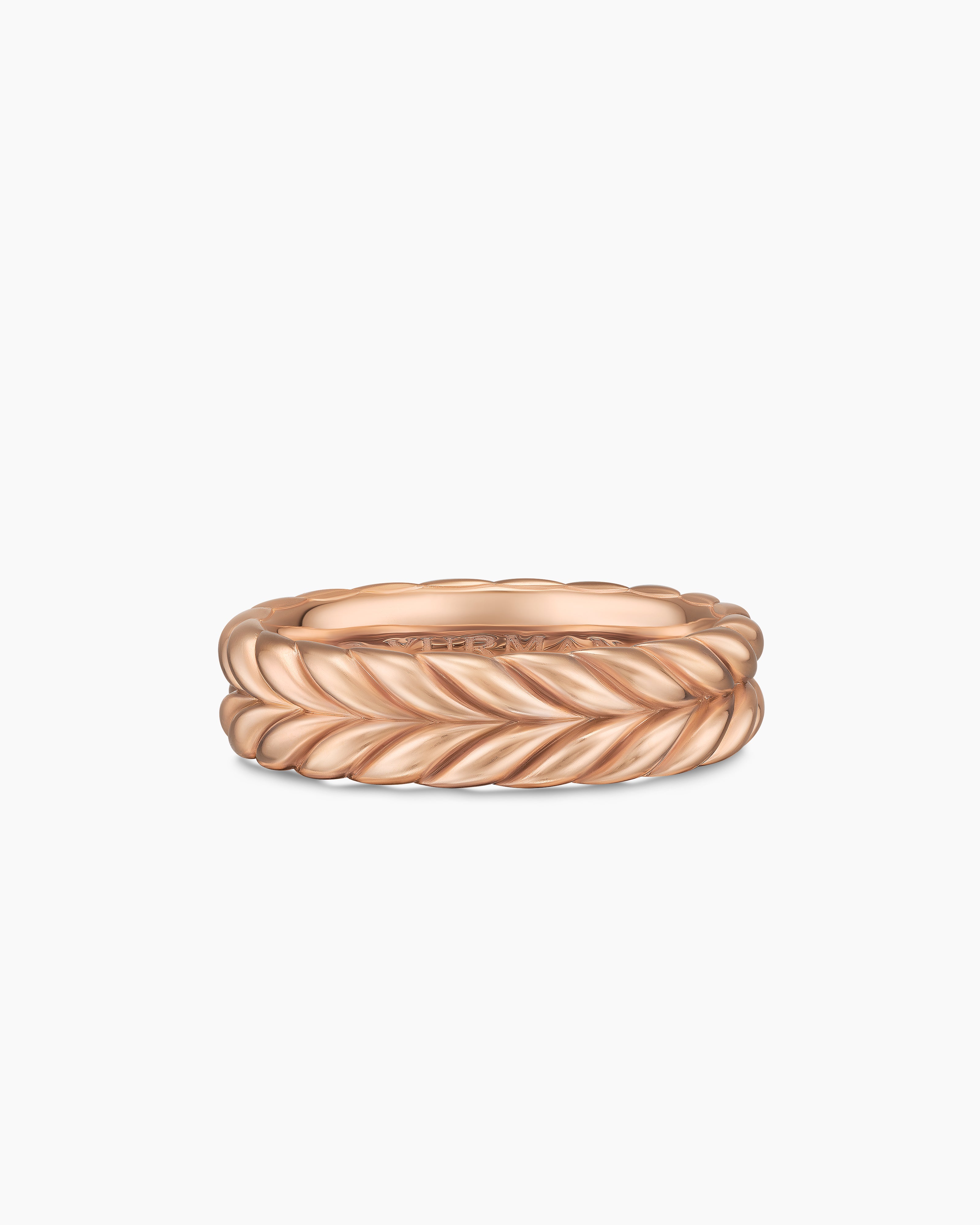 Anneau Chevron en or rose 18 carats, 6,2 mm hommes 