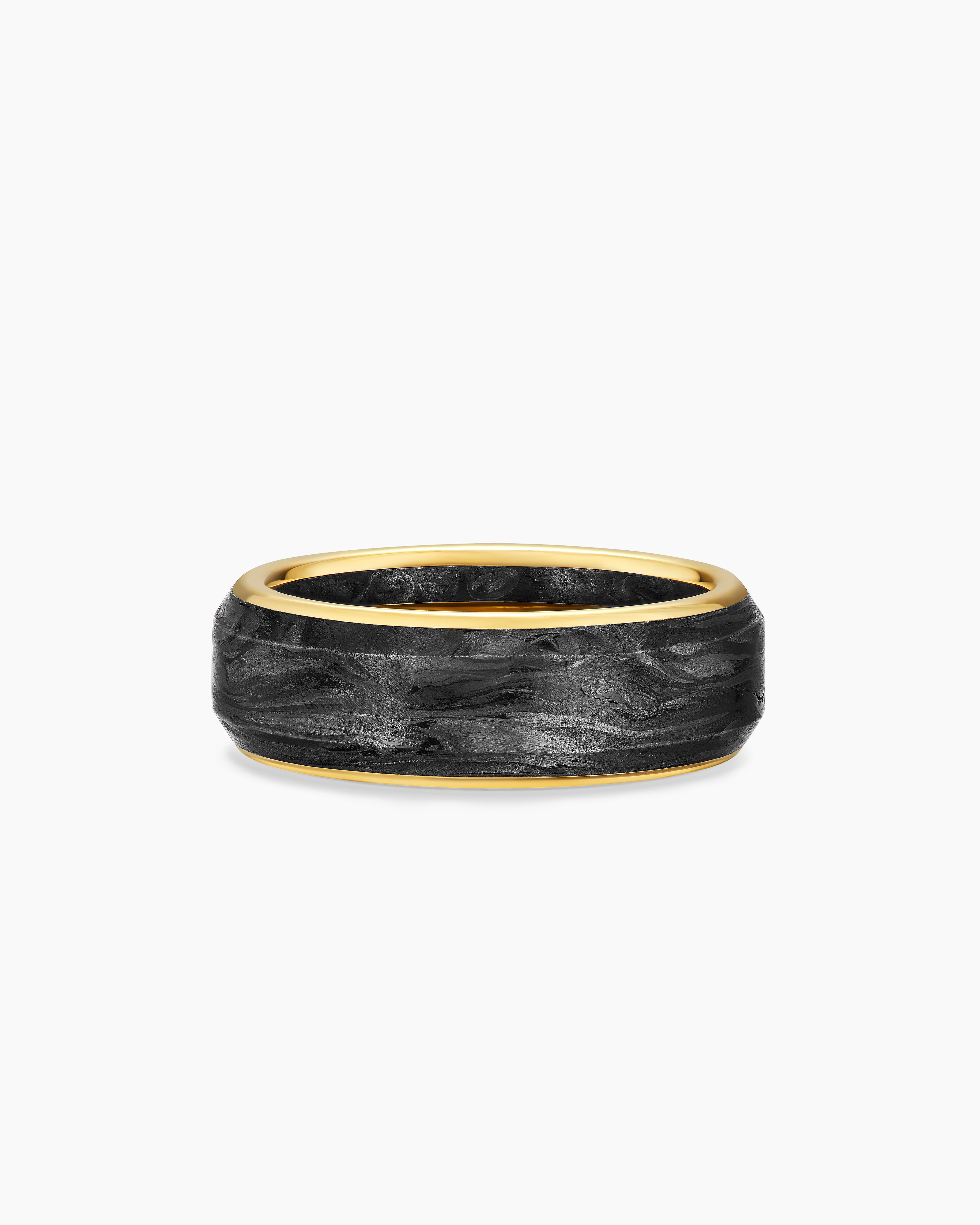 Mens Streamline Band Ring in 18K Yellow Gold, 8mm