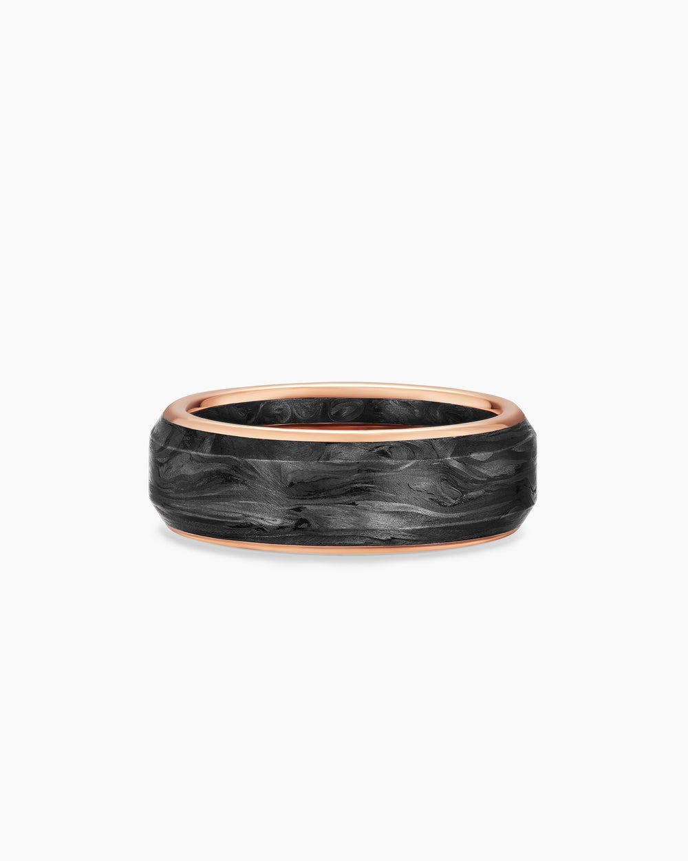 Anneau Streamline® en or rose 18 carats avec Forged Carbon, 8 mm hommes