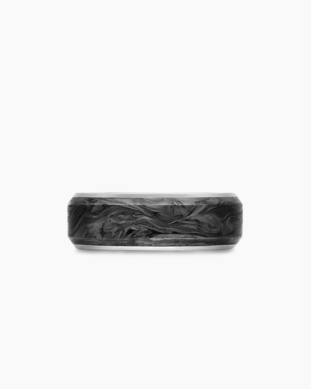 Bague Streamline<sup>®</sup> dans Or blanc 18 carats avec Forged Carbon, 8 mm