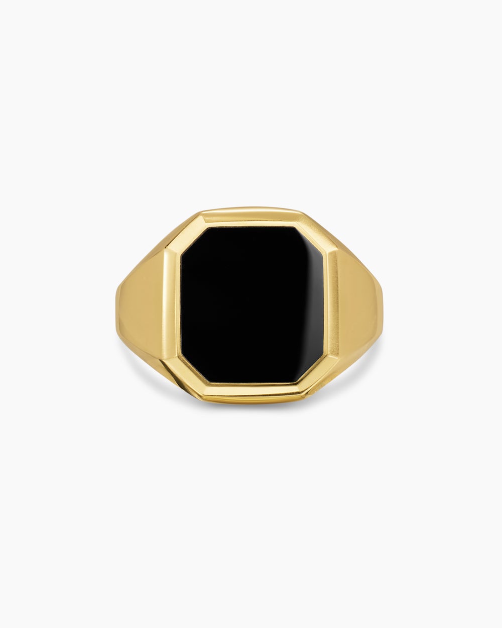 Mens Streamline Signet Ring in 18K Yellow Gold, 18mm