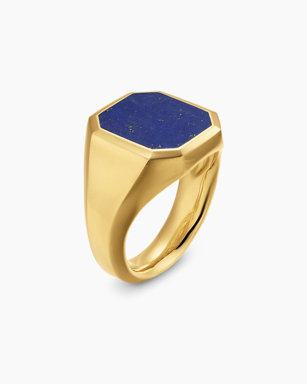 Mens Streamline Signet Ring in 18K Yellow Gold, 18mm
