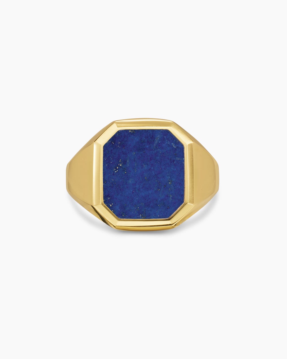 Mens Streamline Signet Ring in 18K Yellow Gold, 18mm