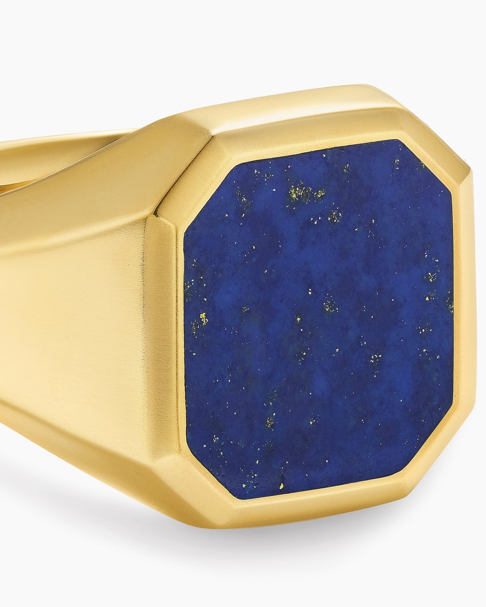 Mens Streamline Signet Ring in 18K Yellow Gold, 18mm