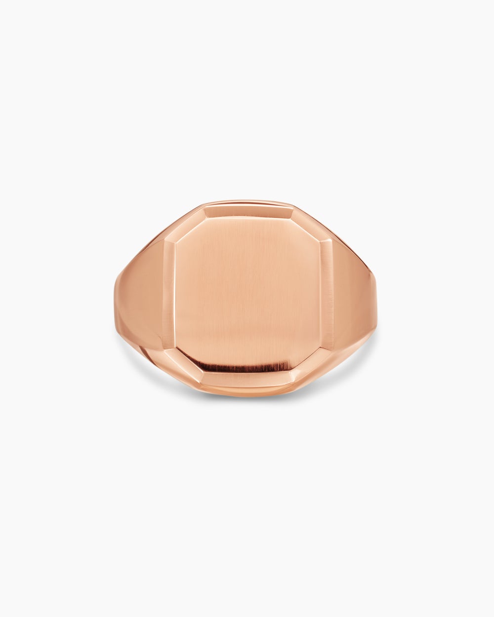 Mens Streamline Signet Ring in 18K Rose Gold, 18mm