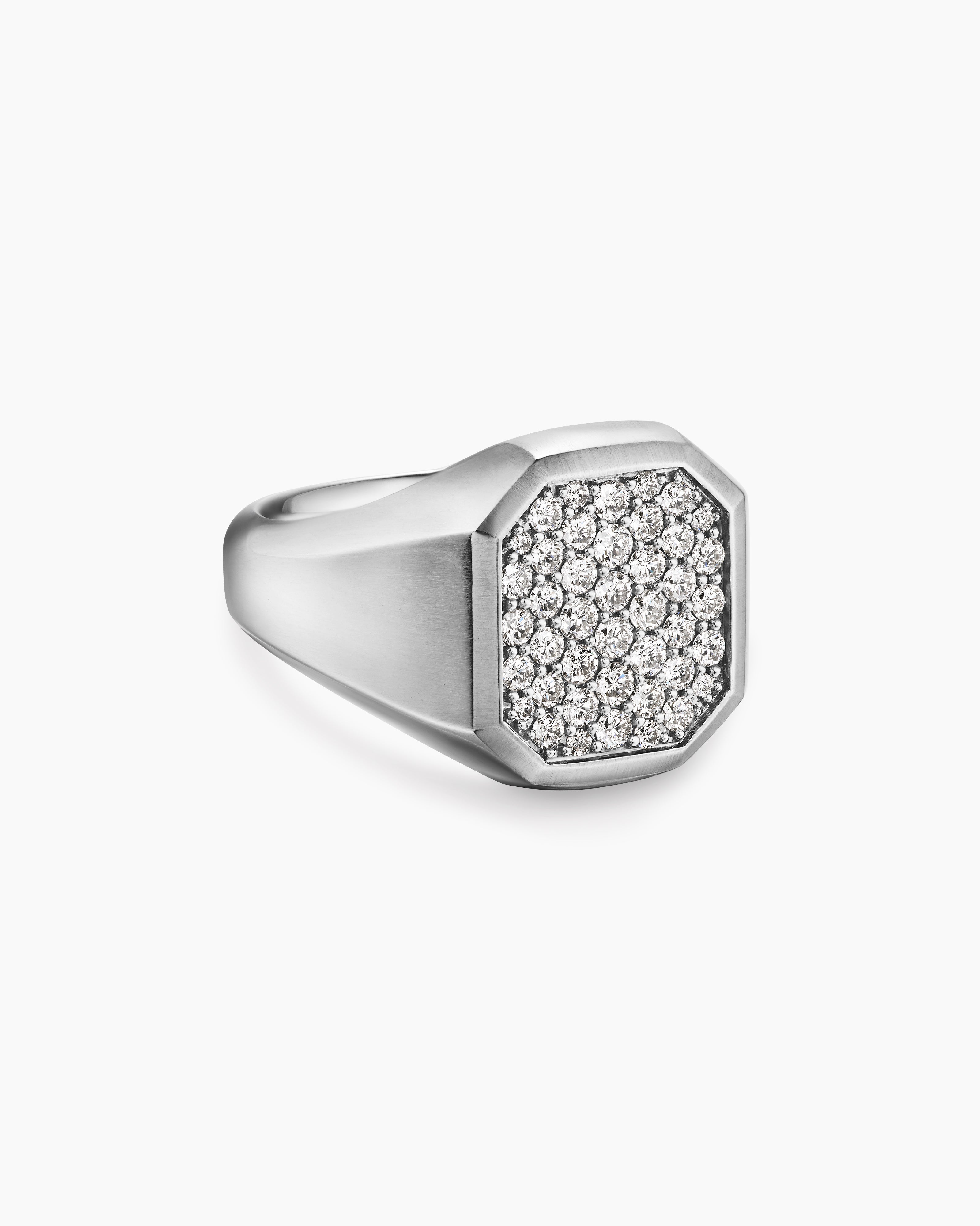 Mens Streamline Signet Ring in Sterling Silver, 18mm