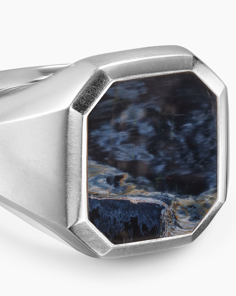 Mens Streamline Signet Ring in Sterling Silver, 18mm