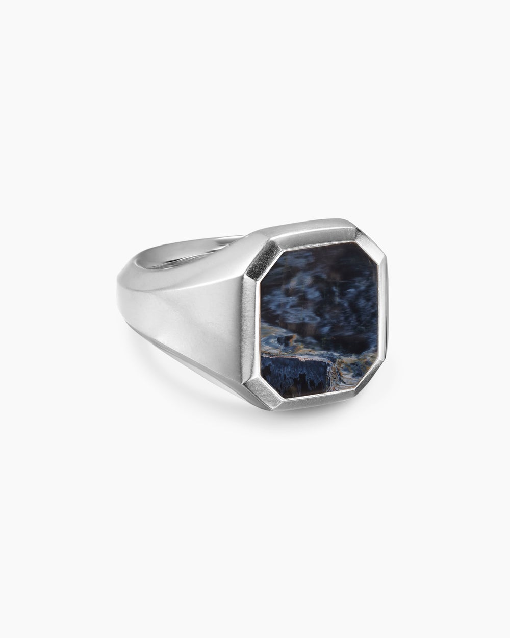 Mens Streamline Signet Ring in Sterling Silver, 18mm