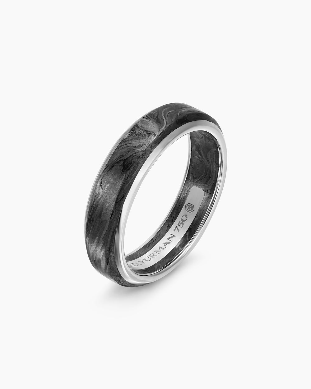 Bague Streamline<sup>®</sup> dans Or blanc 18 carats Forged Carbon, 6 mm