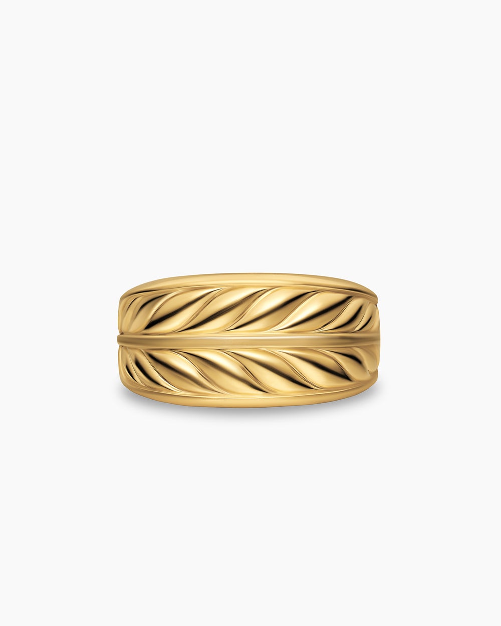 Chevalière Chevron à trois faces en or jaune 18 carats, 12,5 mm hommes