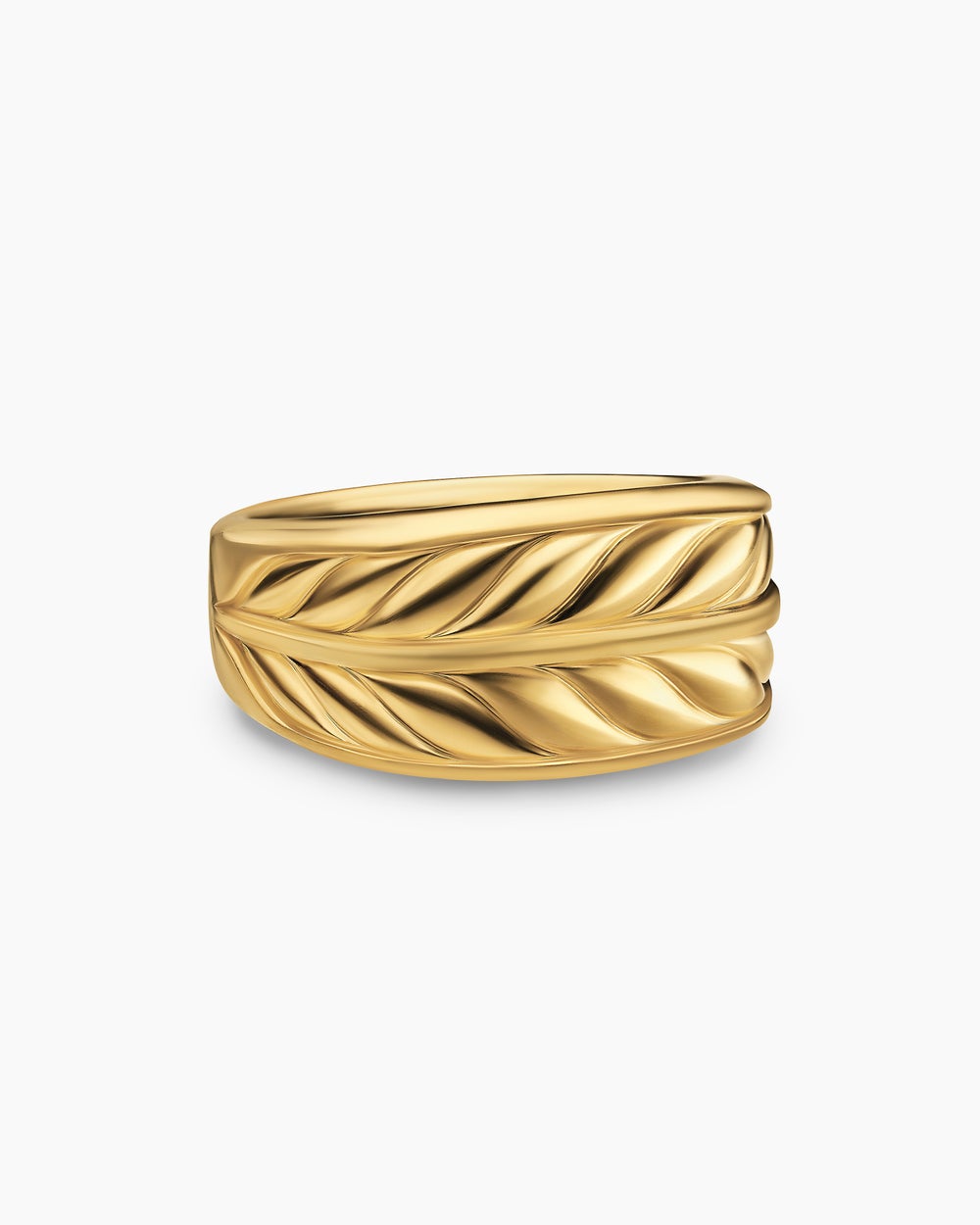 Chevalière Chevron à trois faces en or jaune 18 carats, 12,5 mm hommes