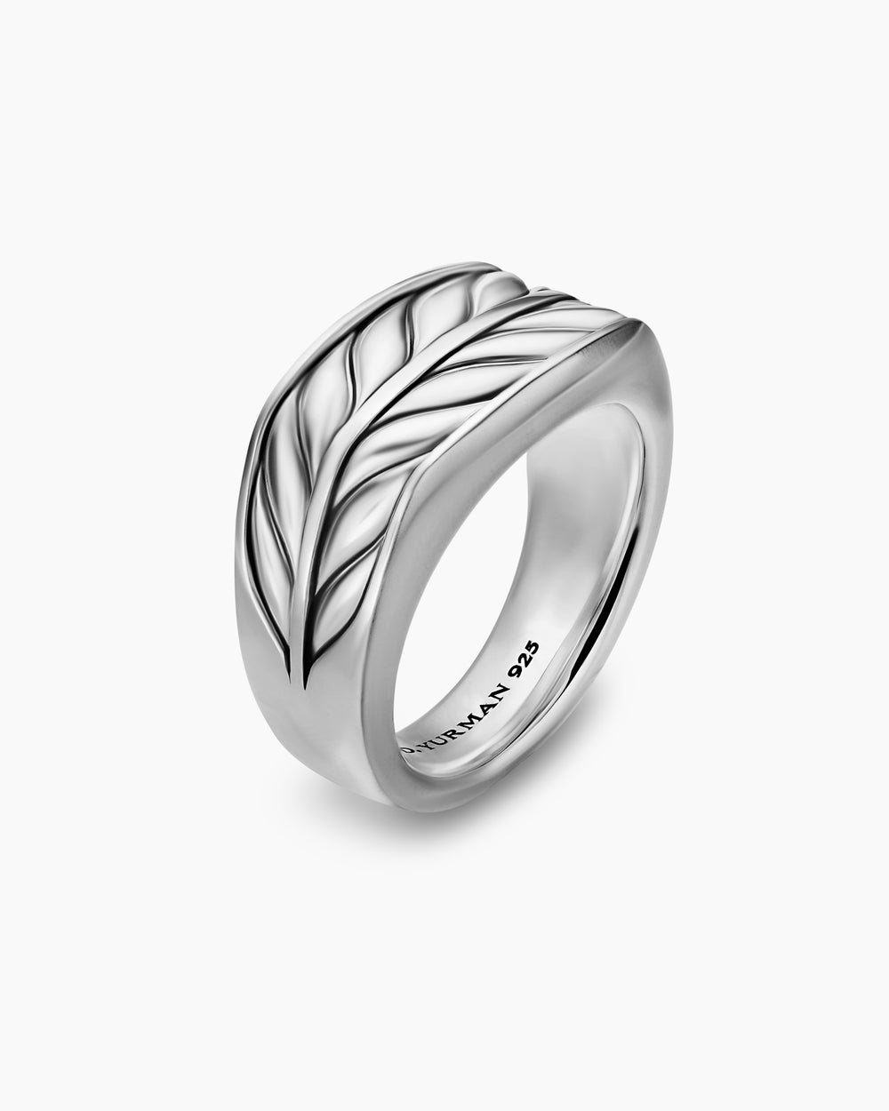 Chevalière Chevron à trois faces en argent sterling, 12,5 mm hommes