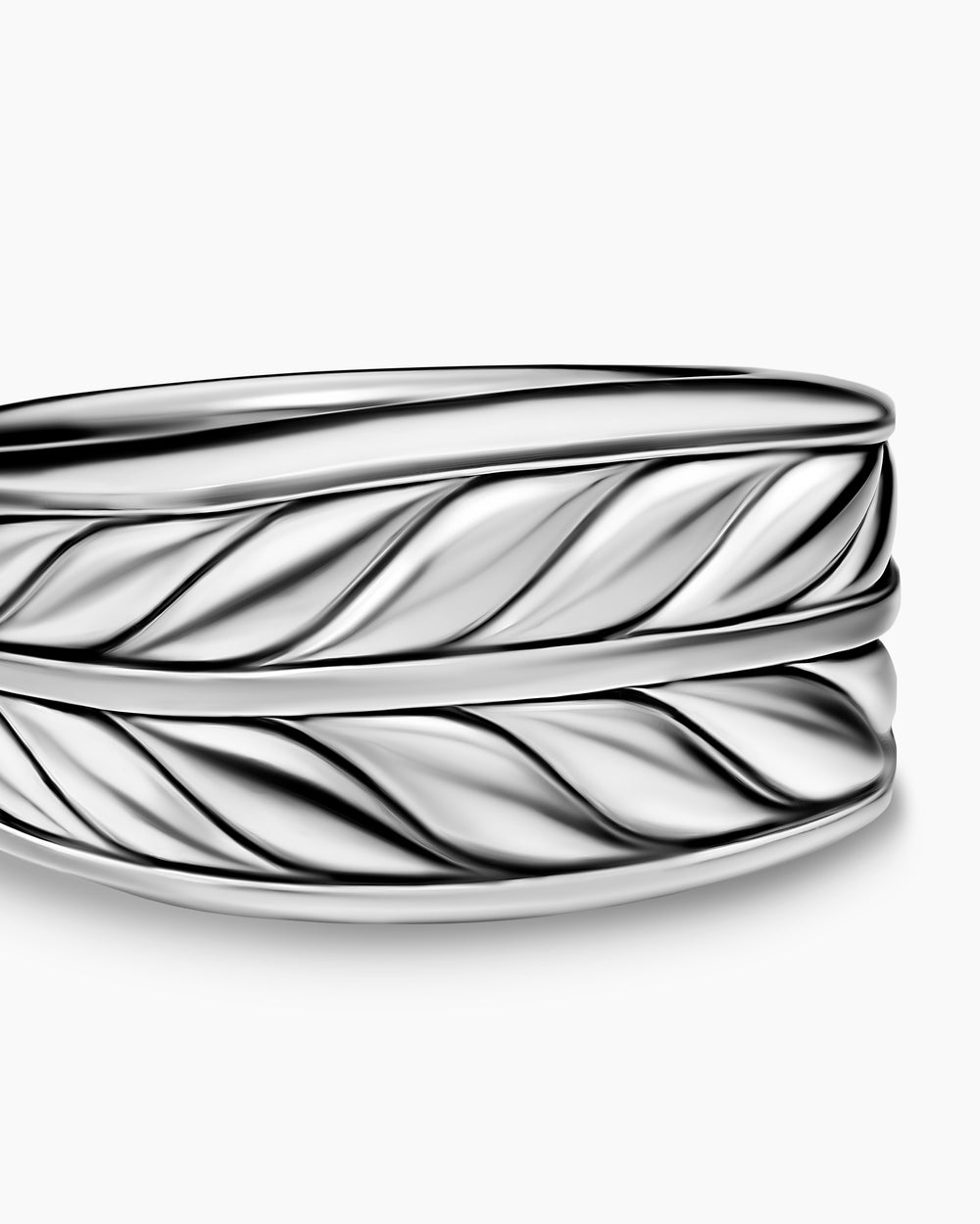 Chevalière Chevron à trois faces en argent sterling, 12,5 mm hommes