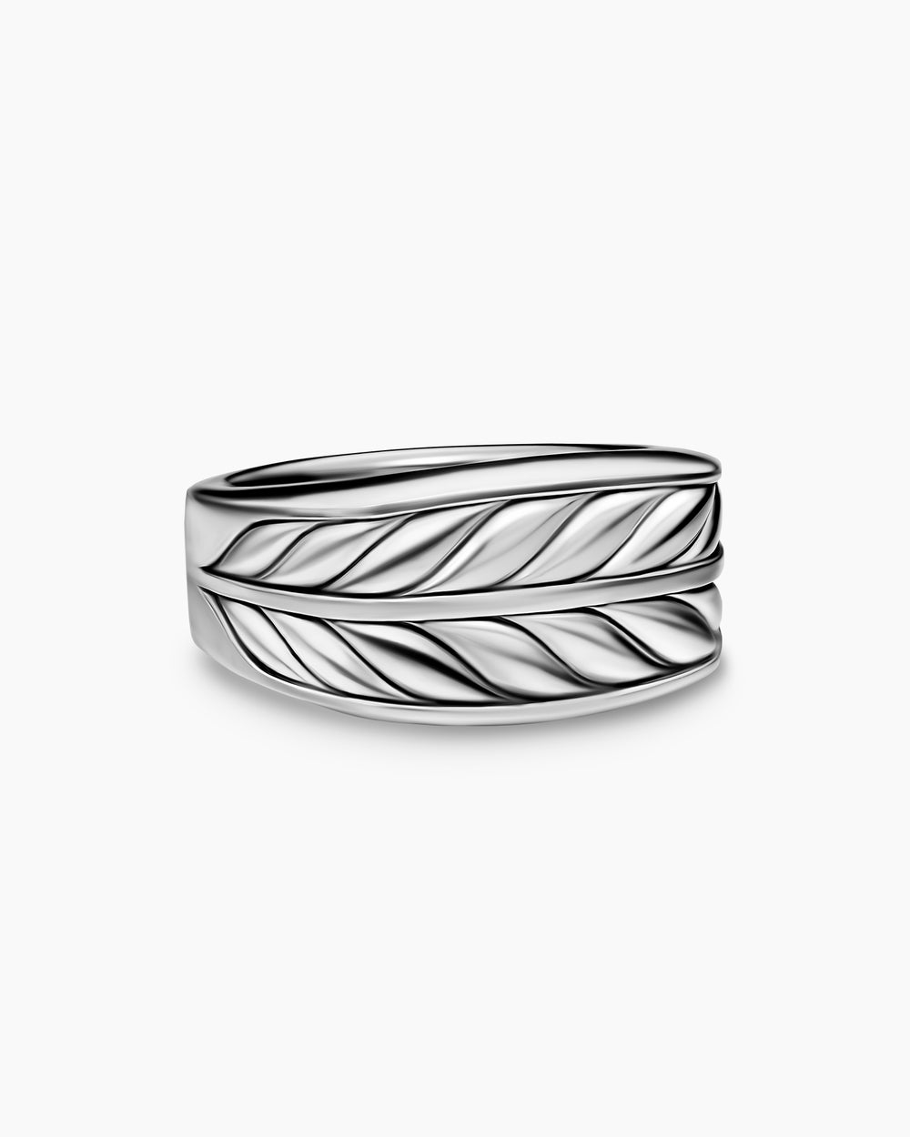 Chevalière Chevron à trois faces en argent sterling, 12,5 mm hommes