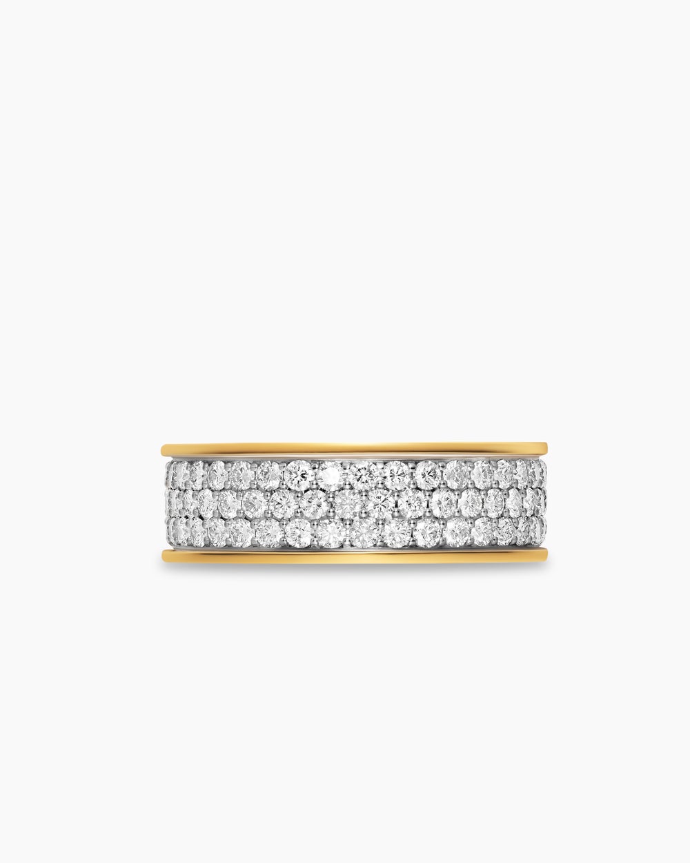 Mens Streamline Band Ring in 18K Yellow Gold, 7.6mm