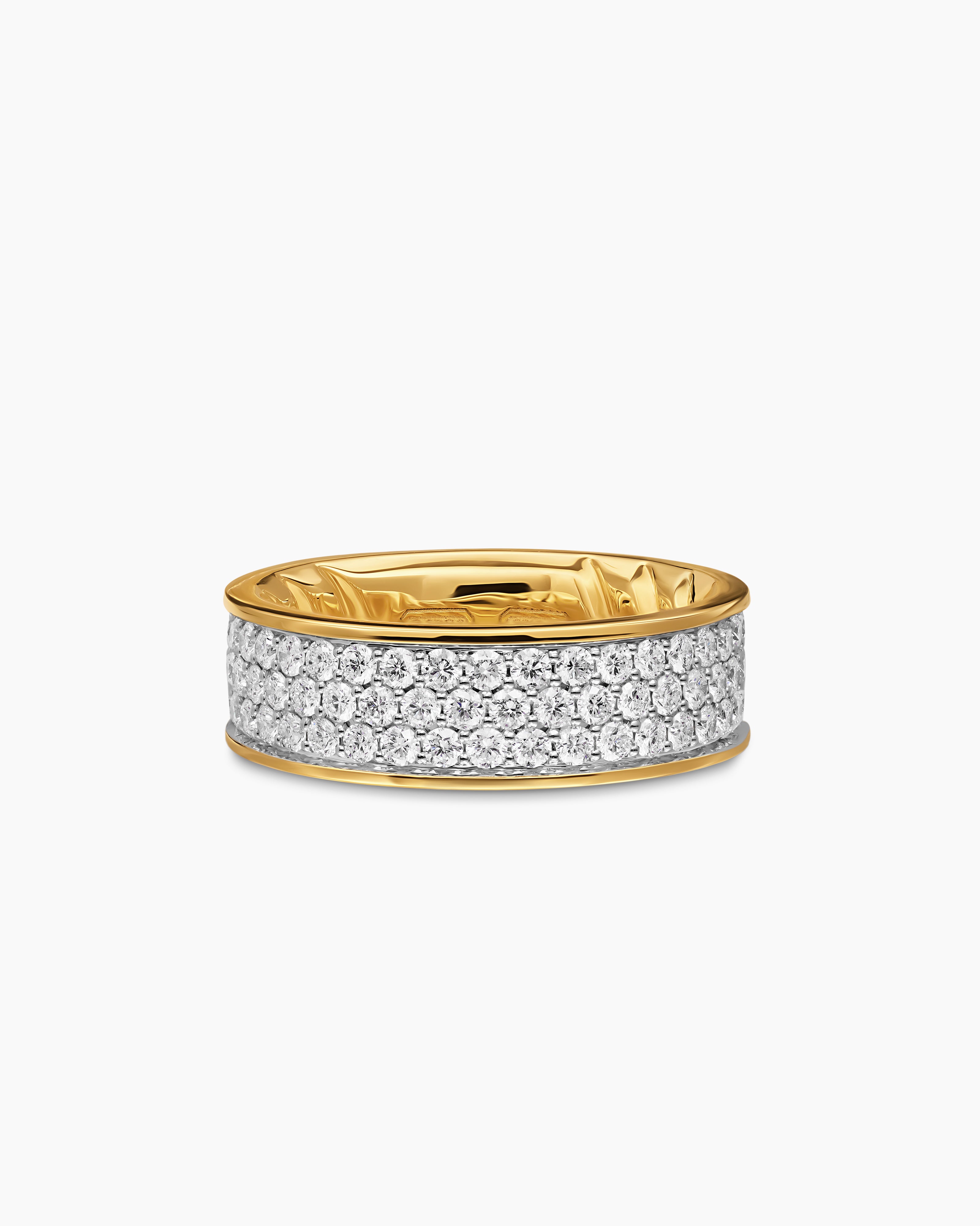 Mens Streamline Band Ring in 18K Yellow Gold, 7.6mm