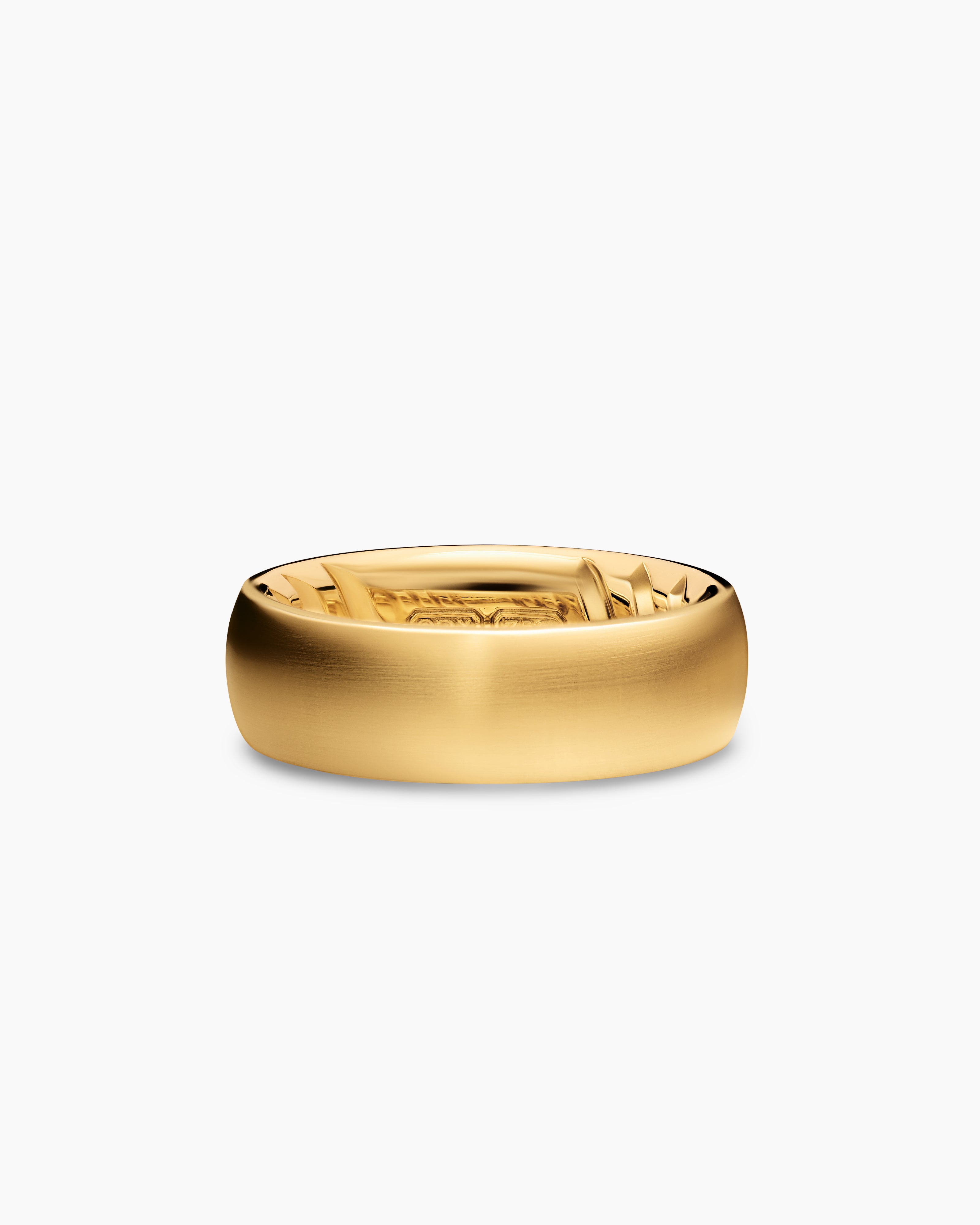 Mens Streamline Band Ring in 18K Yellow Gold, 7.6mm