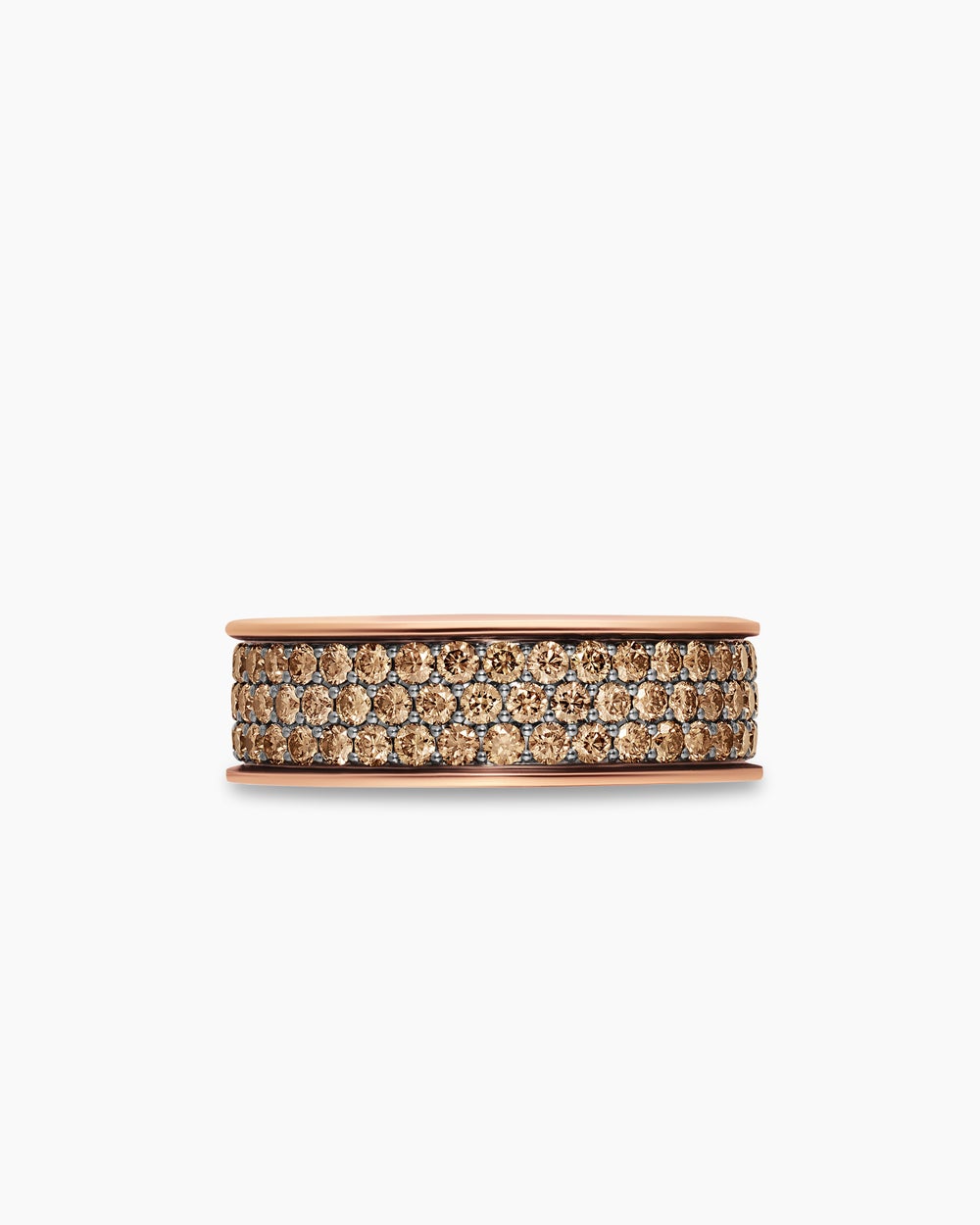 Mens Streamline Band Ring in 18K Rose Gold, 7.6mm
