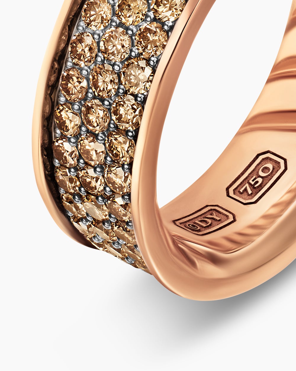 Mens Streamline Band Ring in 18K Rose Gold, 7.6mm