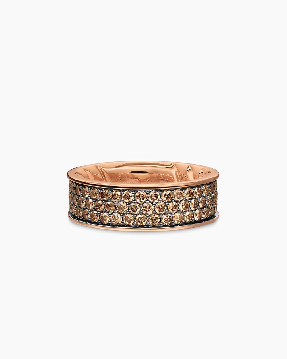 Mens Streamline Band Ring in 18K Rose Gold, 7.6mm