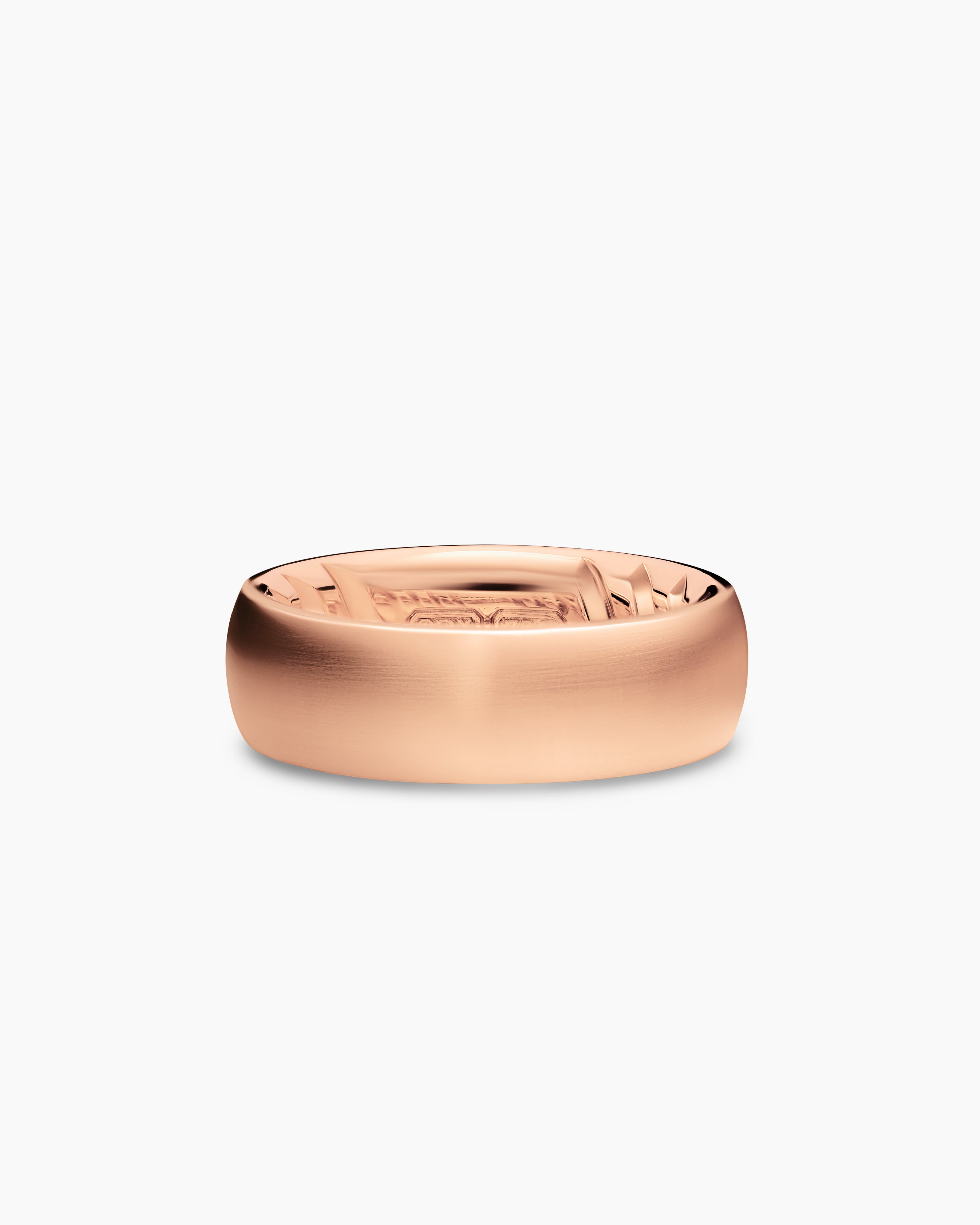 Mens Streamline Band Ring in 18K Rose Gold, 7.6mm