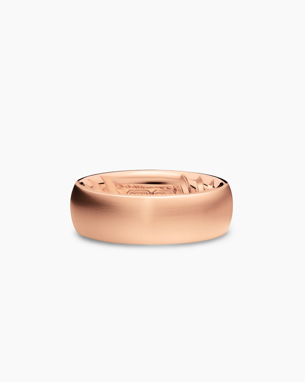 Mens Streamline Band Ring in 18K Rose Gold, 7.6mm