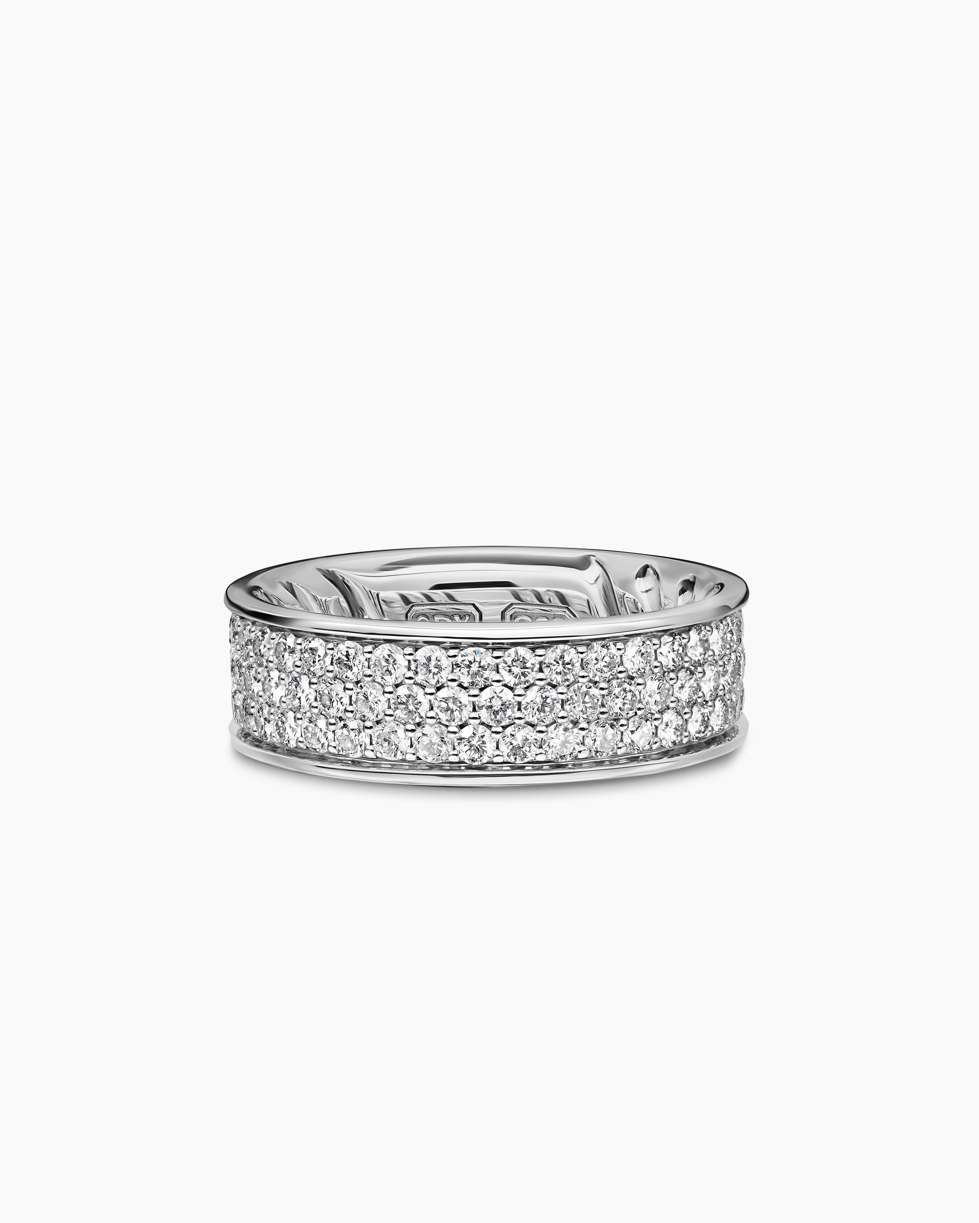 Mens Streamline Band Ring in Sterling Silver, 7.6mm