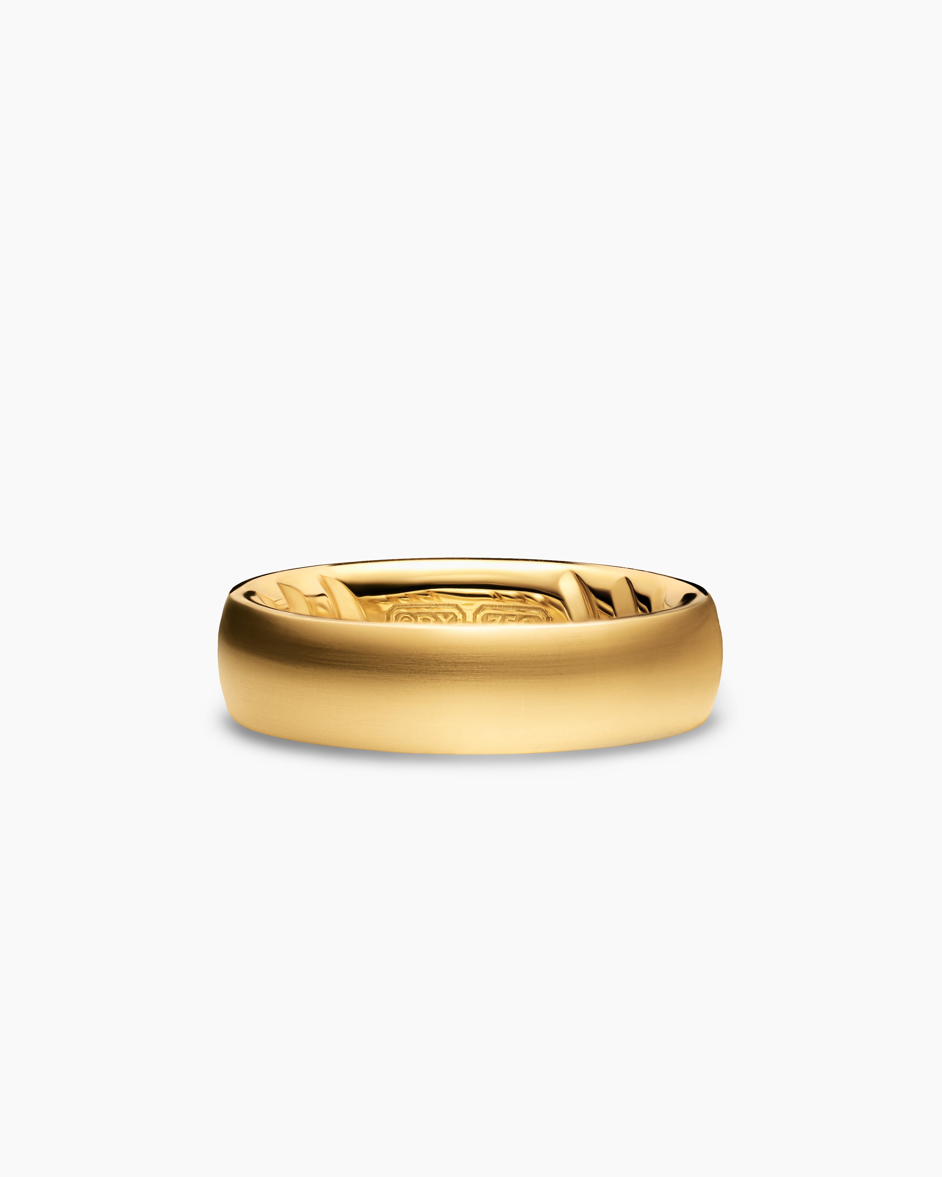 Mens Streamline Band Ring in 18K Yellow Gold, 6.2mm