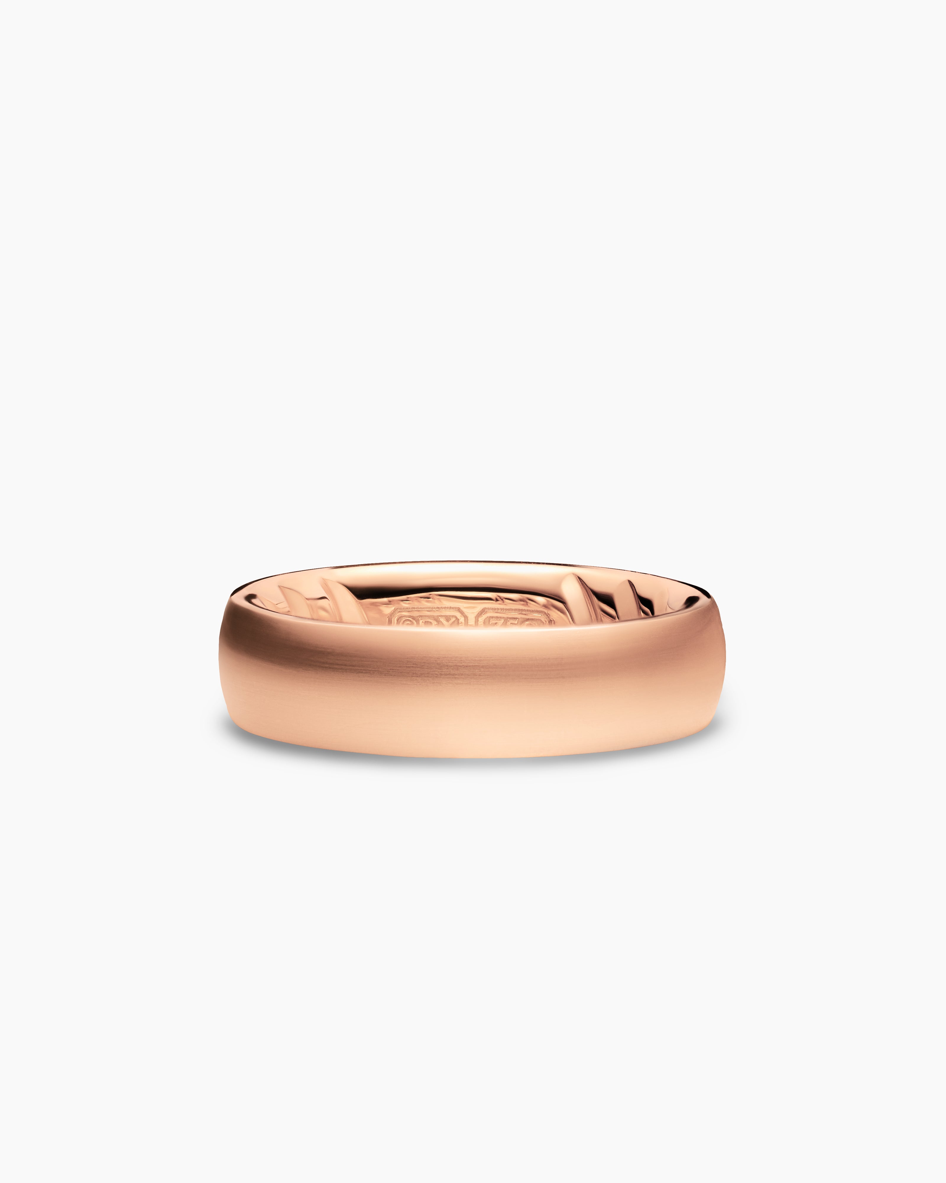 Mens Streamline Band Ring in 18K Rose Gold, 6.2mm