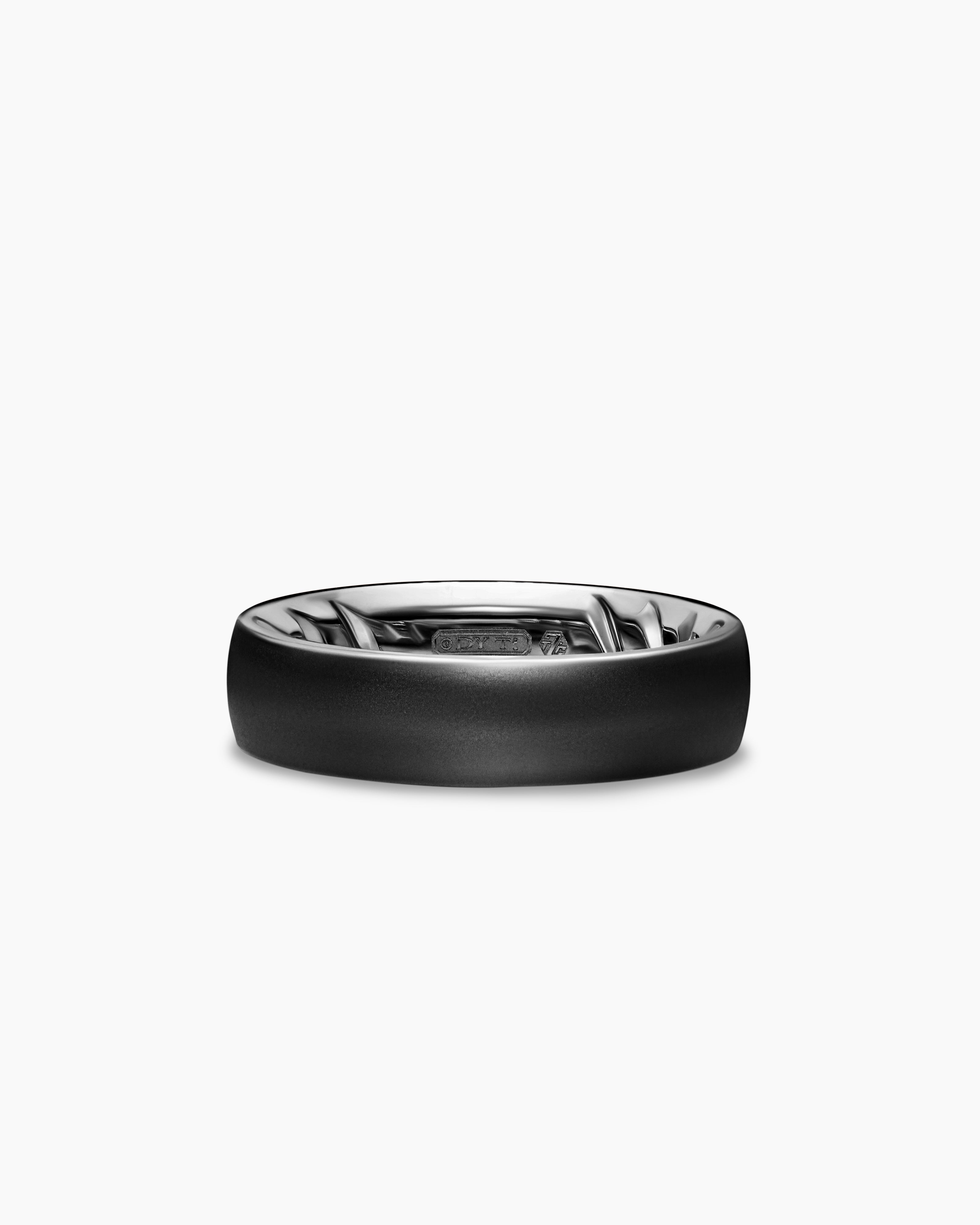 Mens Streamline Band Ring in Black Titanium, 6.2mm