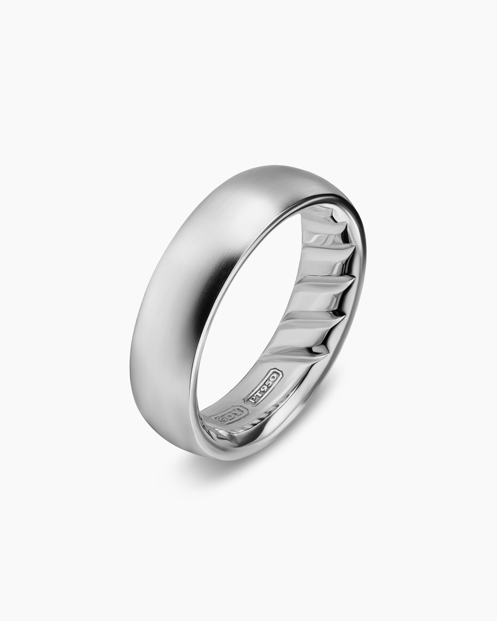 Mens Streamline Band Ring in Platinum, 6.2mm