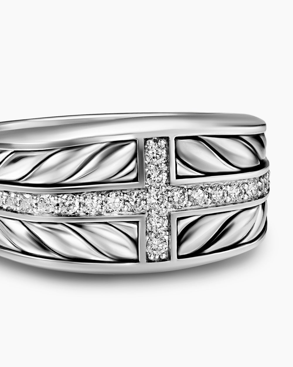 Chevalière Chevron à trois faces en argent sterling, 12,5 mm hommes