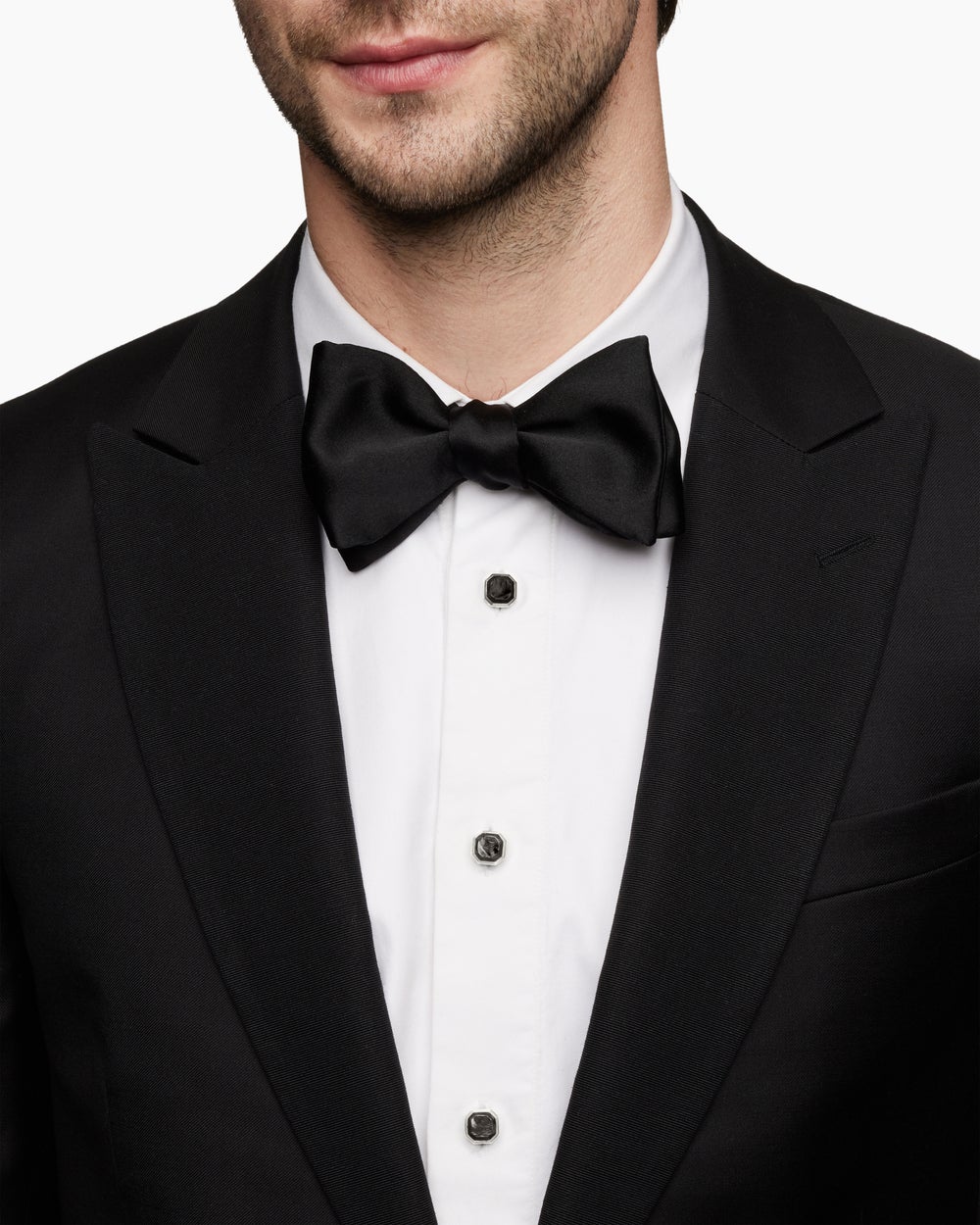 Mens Streamline Tuxedo Studs in Sterling Silver, 10.8mm