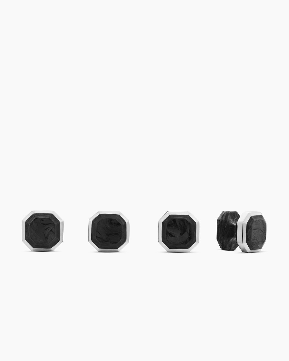 Mens Streamline Tuxedo Studs in Sterling Silver, 10.8mm