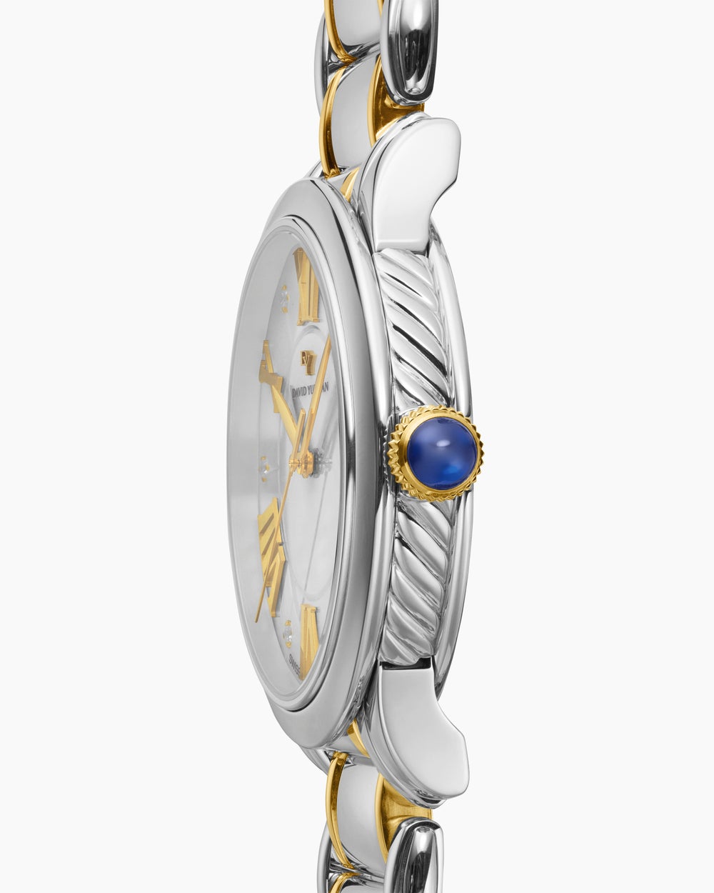 Womens Classic Quartz Watch in Stainless Steel with 18K Yellow Gold and Diamonds, 38mm
