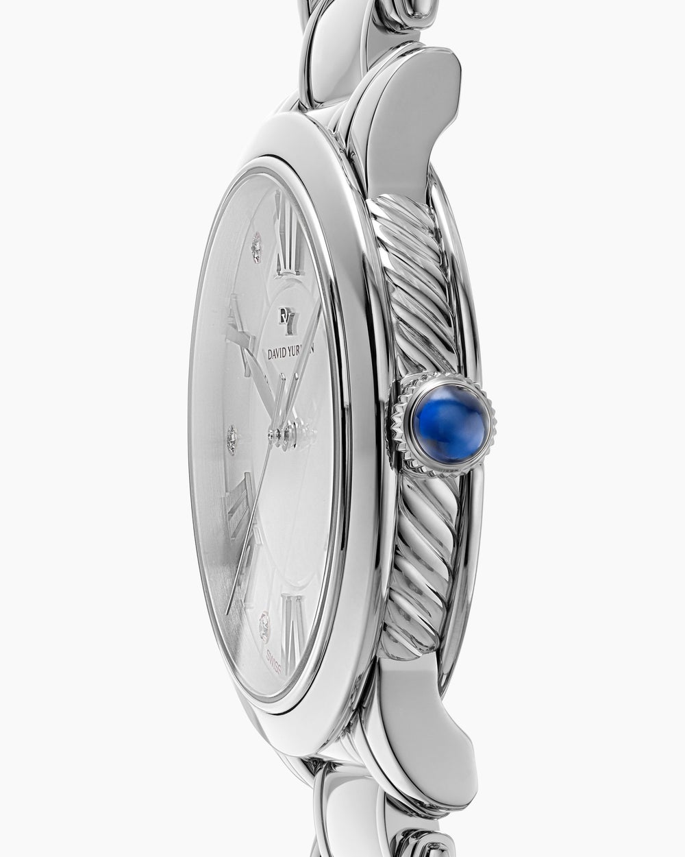 Womens Classic Quartz Watch in Stainless Steel with Diamonds, 38mm