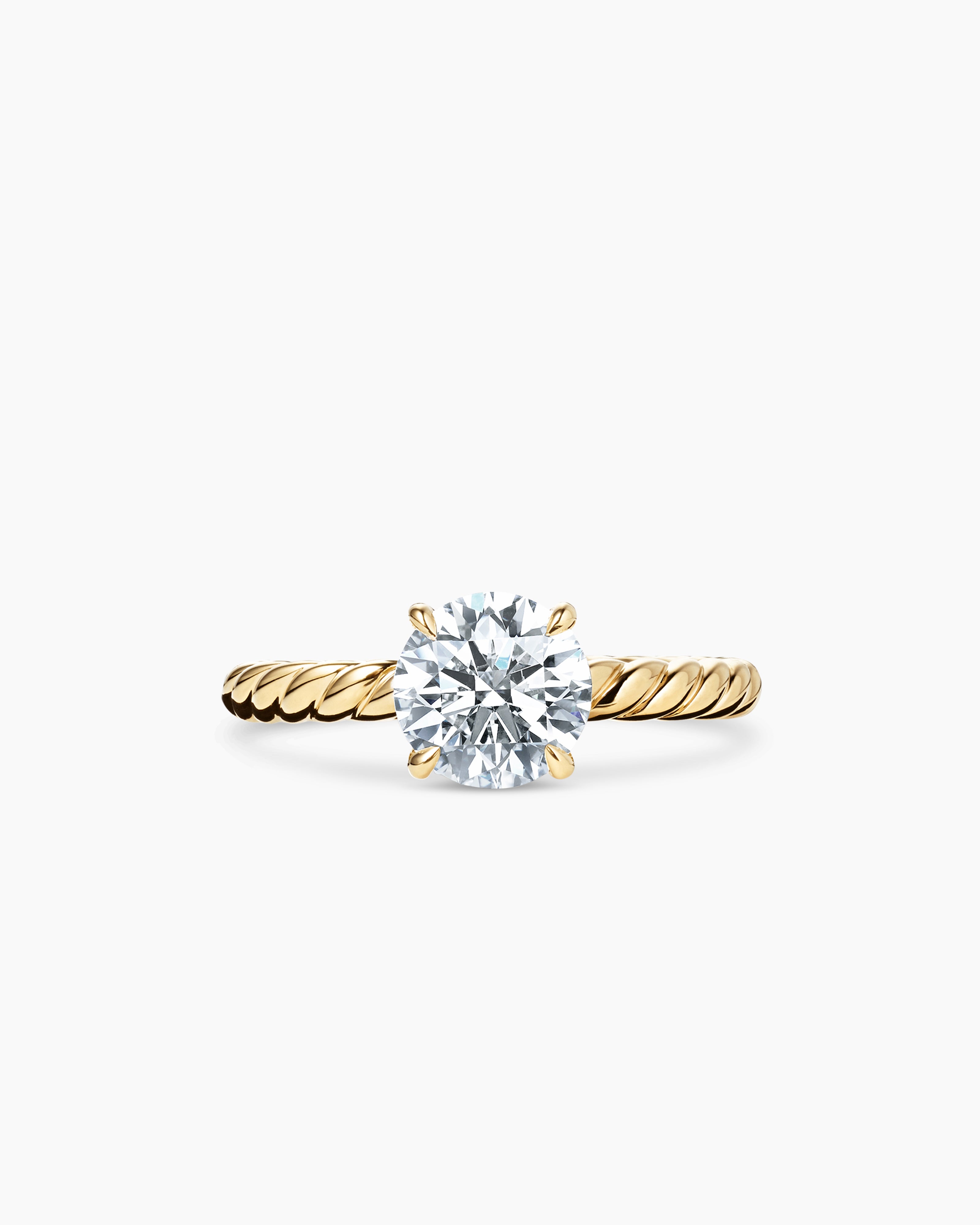 DY Cable Engagement Ring in 18K Yellow Gold, Round | David Yurman