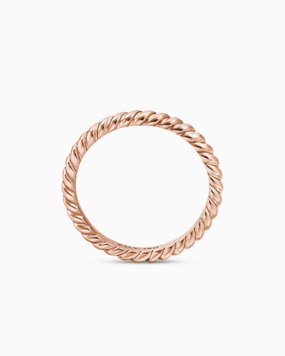 Womens DY Cable Band Ring in 18K Rose Gold, 2mm